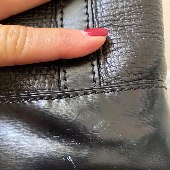 Coach Crosby Box Grain Textured Leather Flap Brief 70961 Brass/Black - Picture 5 of 13